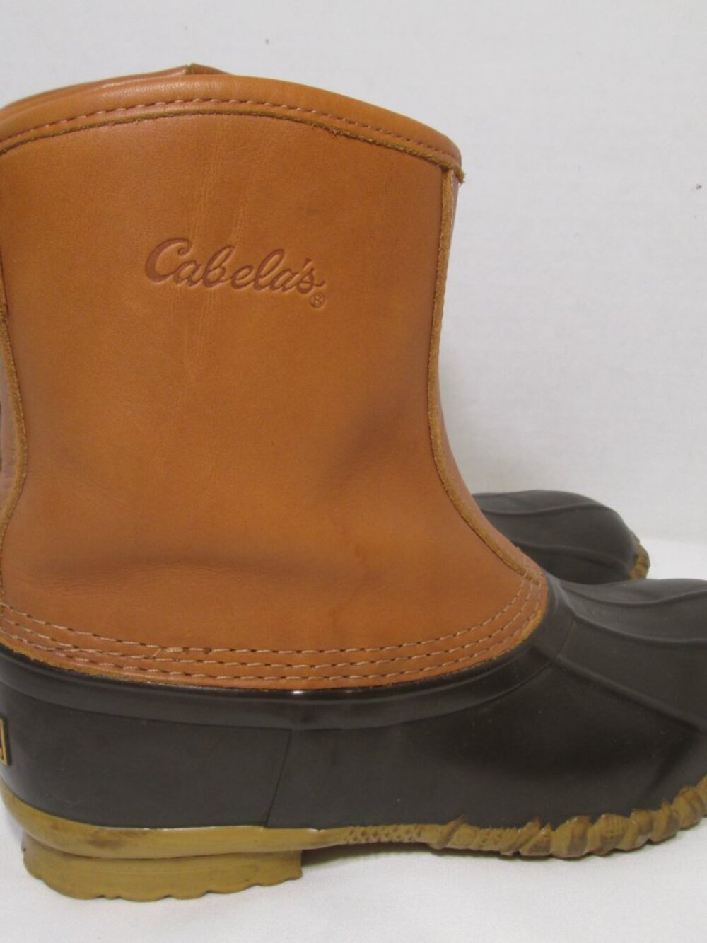 Cabela's Insulated Duck Waterproof Boots Womens 8 Brown Leather Side Zip - Picture 2 of 11